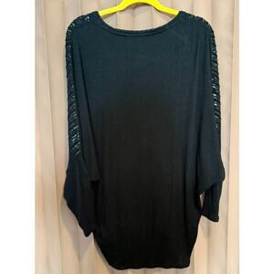 White House Black Market Dolman Sleeve V-Neck Black Sweater Size Medium/Large